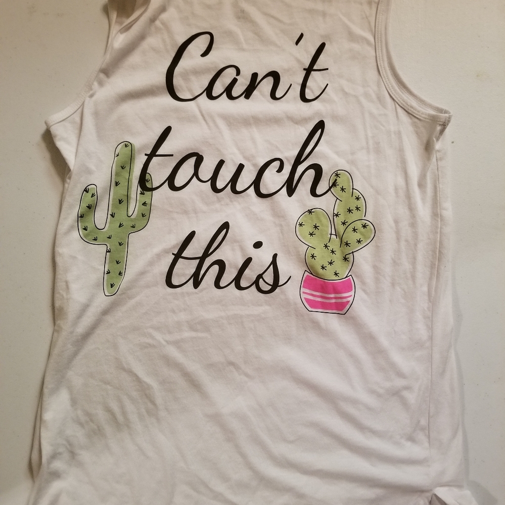 White tank with cactus on the back